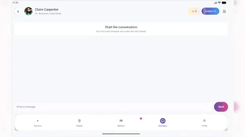 Private messages in the Meetance Android app