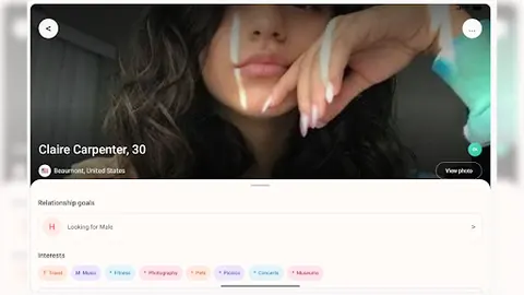 Member profile inside the Meetance Android dating app