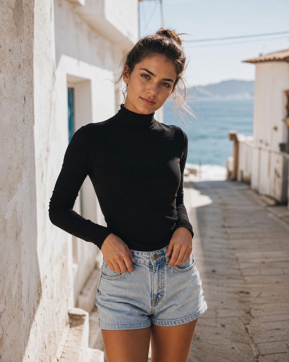 Teal Summer Street Style featuring a fictional adult fashion model