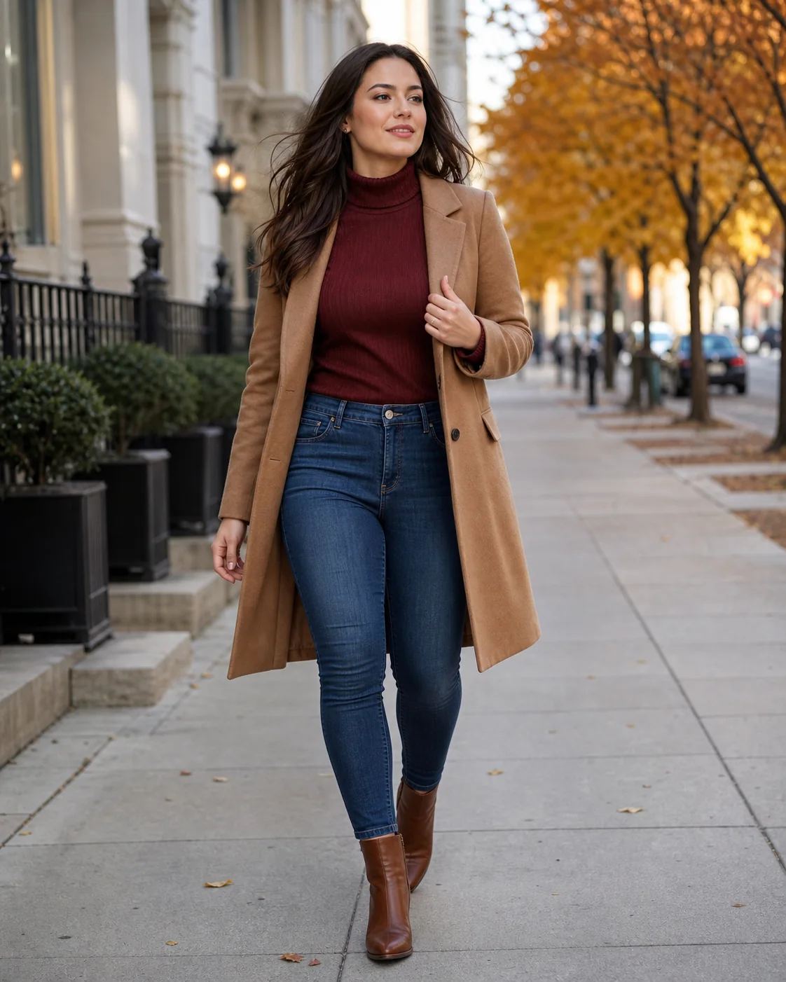 Autumn City Skinny Jeans worn by a fictional adult model