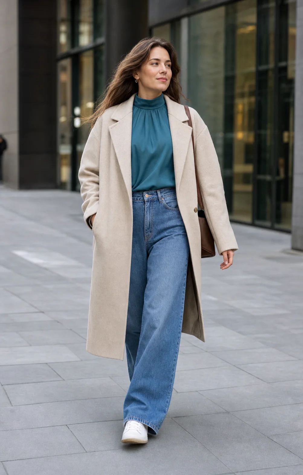 Teal City Baggy Jeans worn by a fictional adult model