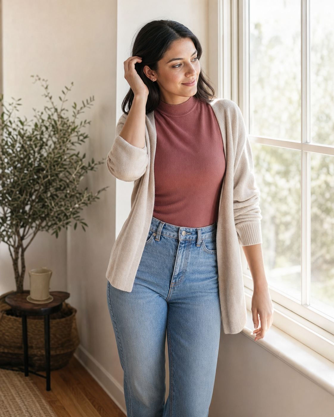 Soft Window Portrait with fictional adult model